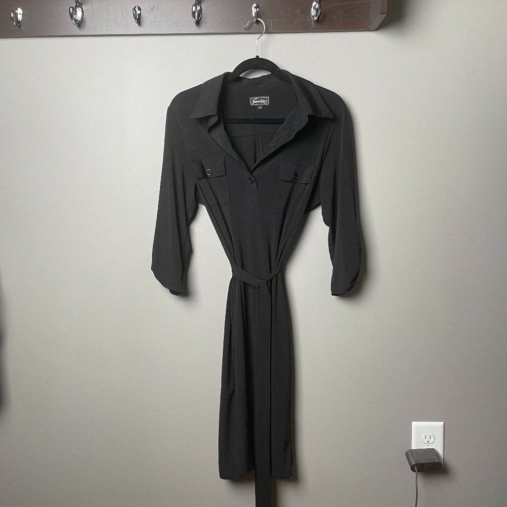 Black Wraparound Dress by Sweet